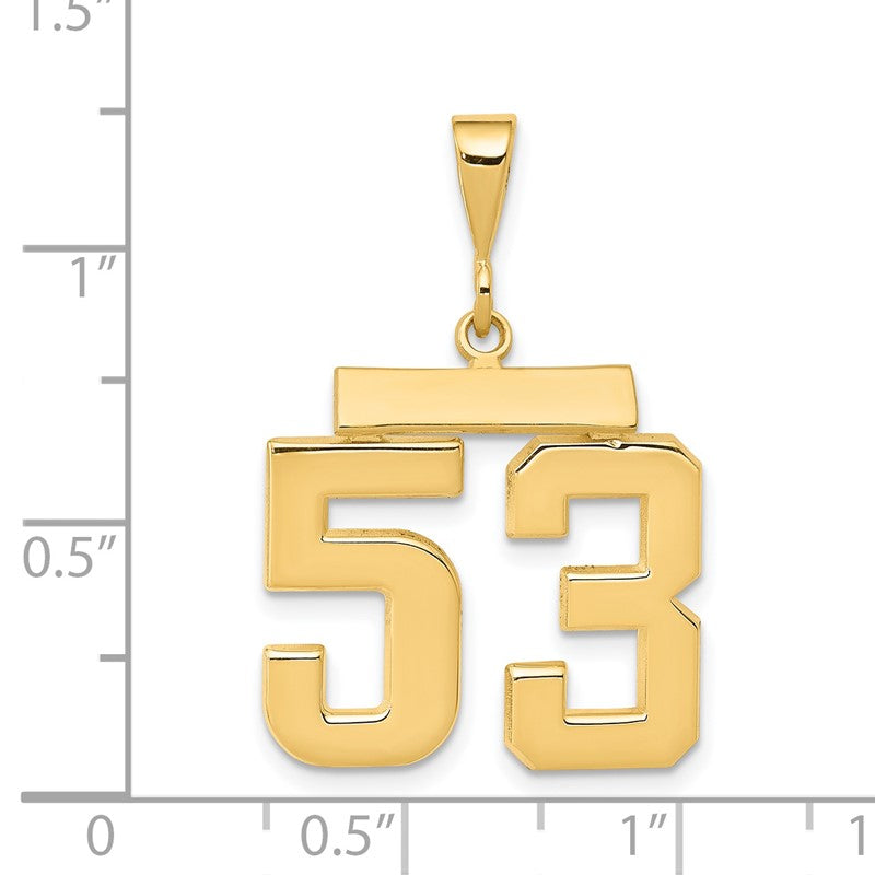 14k Medium Polished Number 53 Charm MP53