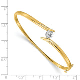 14k Two-tone Complete 1/4 carat VS Diamond Hinged Oval Bangle Bracelet XB282VS