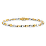 14K Two-tone Polished Fancy Link 7.5 inch Bracelet SF2598