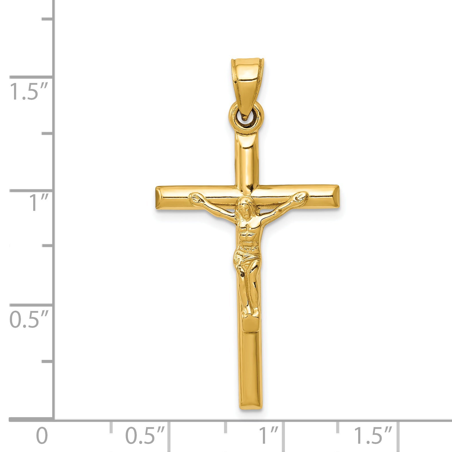 14k Hollow Crucifix Pendant C3671