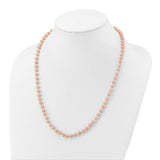 14k 5-6mm Pink Near-Round Freshwater Cultured Pearl 16 inch Necklace PPN050