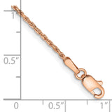 14K Rose Gold 10 inch 1.5mm Diamond-cut Man Made Rope with Lobster Clasp Anklet R012