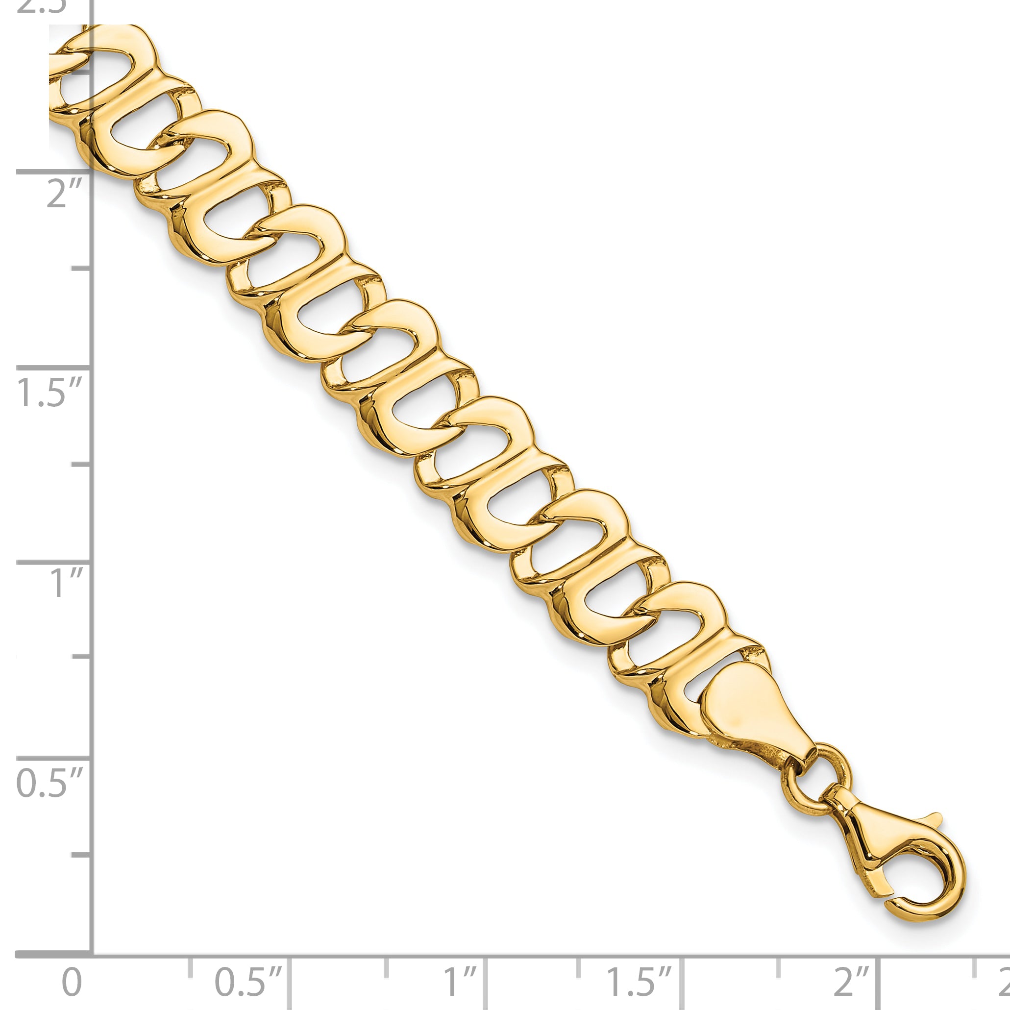 14k Polished 8mm Fancy Link 8.75 inch Bracelet GB243