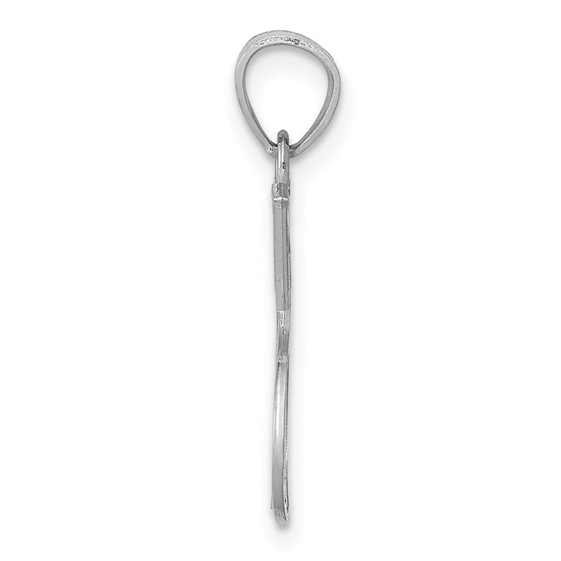 14k White Gold Double Tennis Racquet Charm K5436