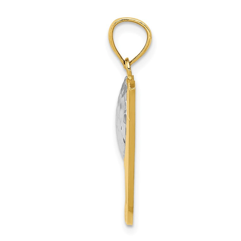 14k and White Rhodium Golf Club and Ball Pendant K3560