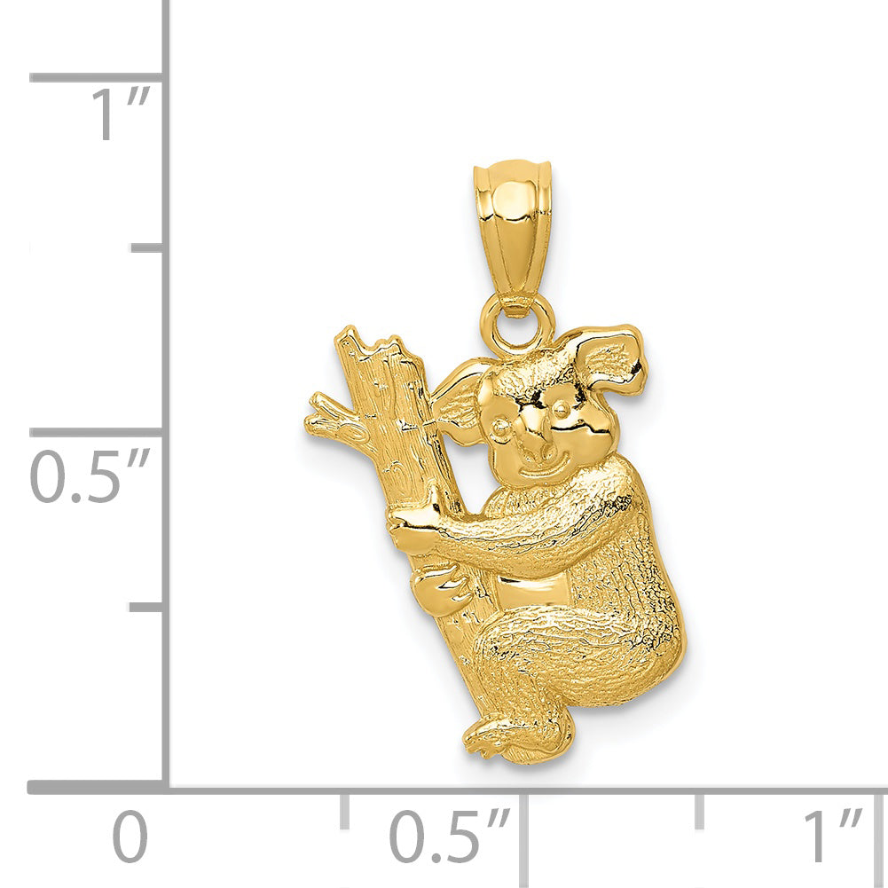 14k Yellow Gold Textured Koala Pendant C4502
