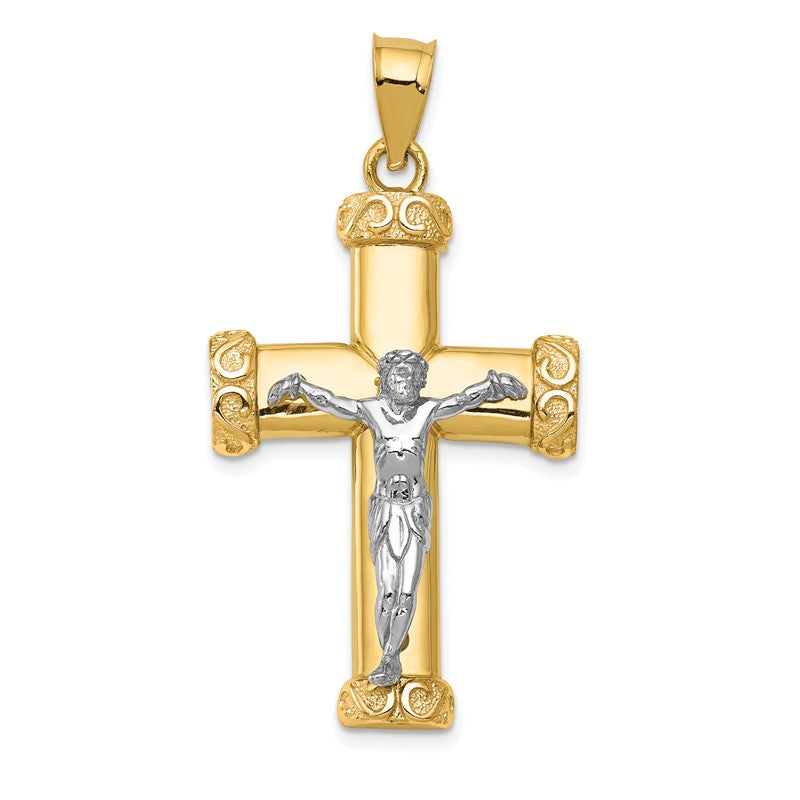 14k Two-tone Crucifix Pendant C960