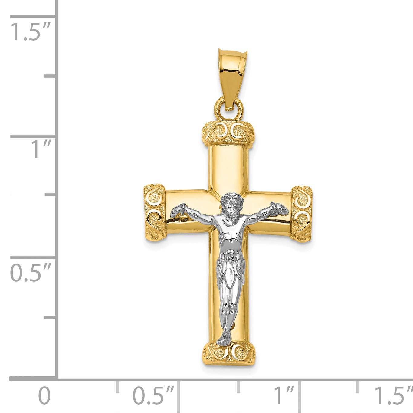 14k Two-tone Crucifix Pendant C960