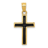 14k Black Epoxy Latin Cross Pendant XR563