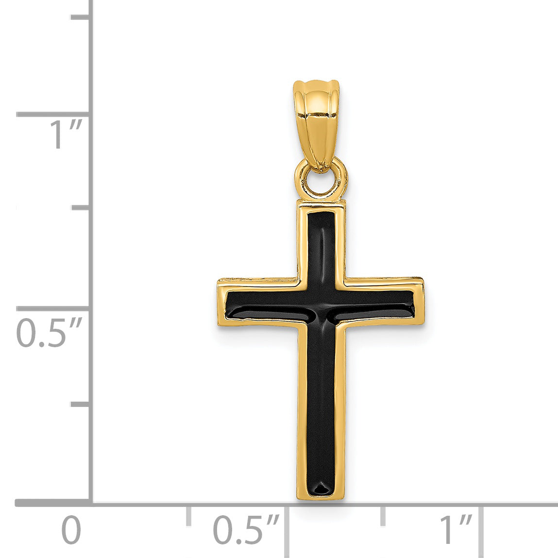 14k Black Epoxy Latin Cross Pendant XR563