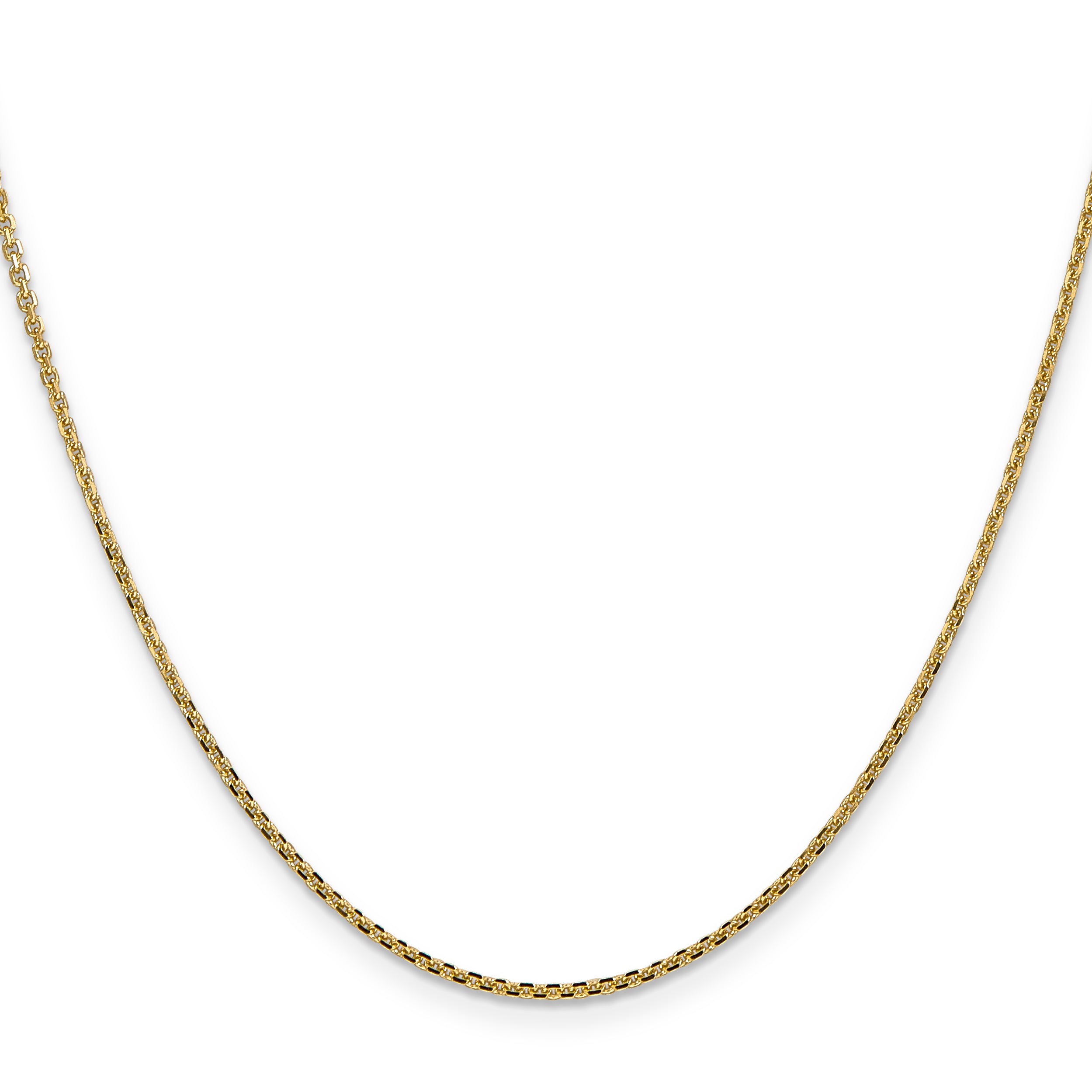 14K 14 inch 1.45mm Solid Diamond-cut Cable with Lobster Clasp Chain PEN140
