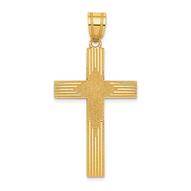 14K Laser Designed Cross Pendant XR943