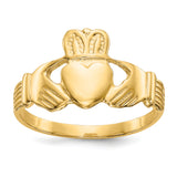 14k Mens Polished Claddagh Ring K4774