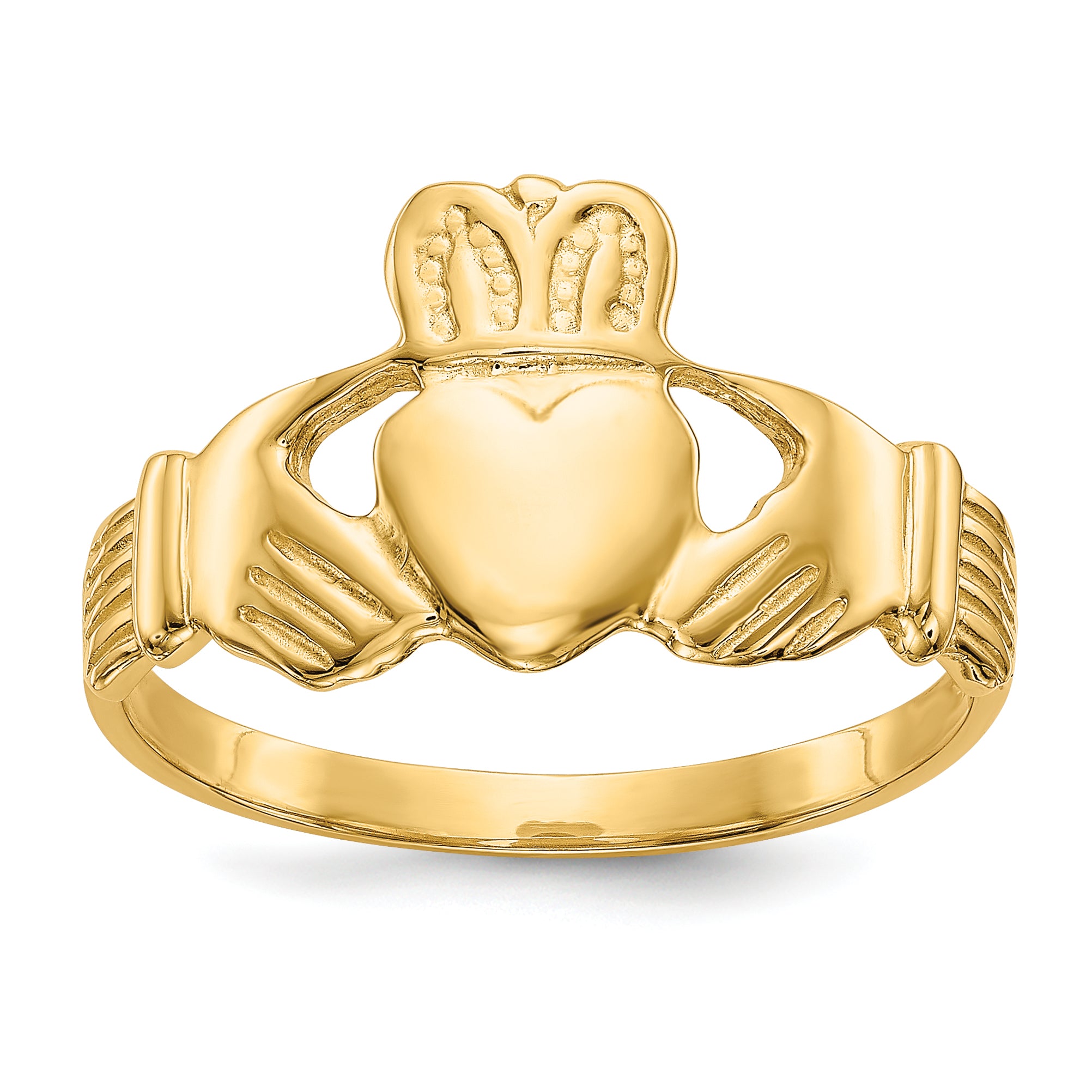 14k Mens Polished Claddagh Ring K4774