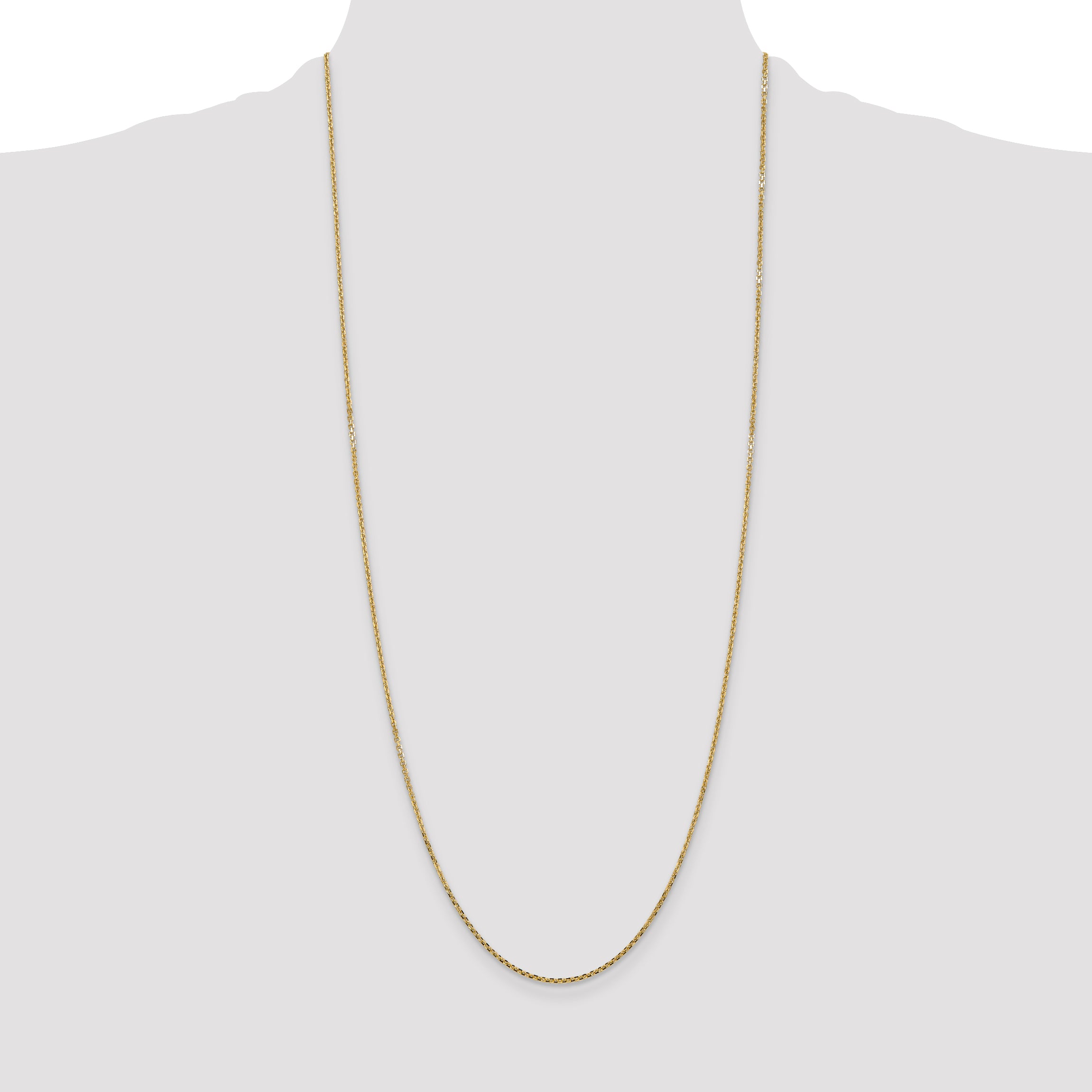14K 14 inch 1.45mm Solid Diamond-cut Cable with Lobster Clasp Chain PEN140