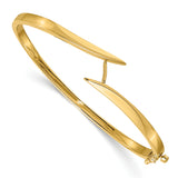 14k Two-tone Complete 1/2 carat A Diamond Hinged Oval Bangle Bracelet XB272A