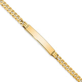 14k Polished Solid Chain/Solid Plate Curb Link 34x7mm Plate 7 inch ID Bracelet LID63