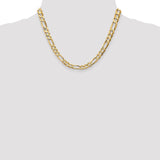 14K 26 inch 6.75mm Concave Open Figaro with Lobster Clasp Chain LFG180