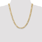 14K 26 inch 6.75mm Concave Open Figaro with Lobster Clasp Chain LFG180
