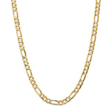 14K 26 inch 6.75mm Concave Open Figaro with Lobster Clasp Chain LFG180