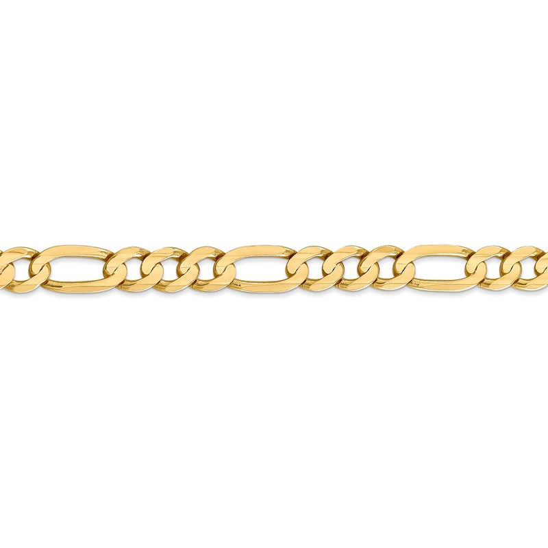 14K 26 inch 6.75mm Concave Open Figaro with Lobster Clasp Chain LFG180