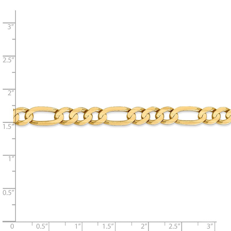 14K 26 inch 6.75mm Concave Open Figaro with Lobster Clasp Chain LFG180