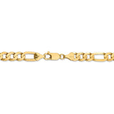14K 26 inch 6.75mm Concave Open Figaro with Lobster Clasp Chain LFG180