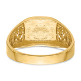 14k 10.5x9.0mm Open Back Mens Signet Ring C1528