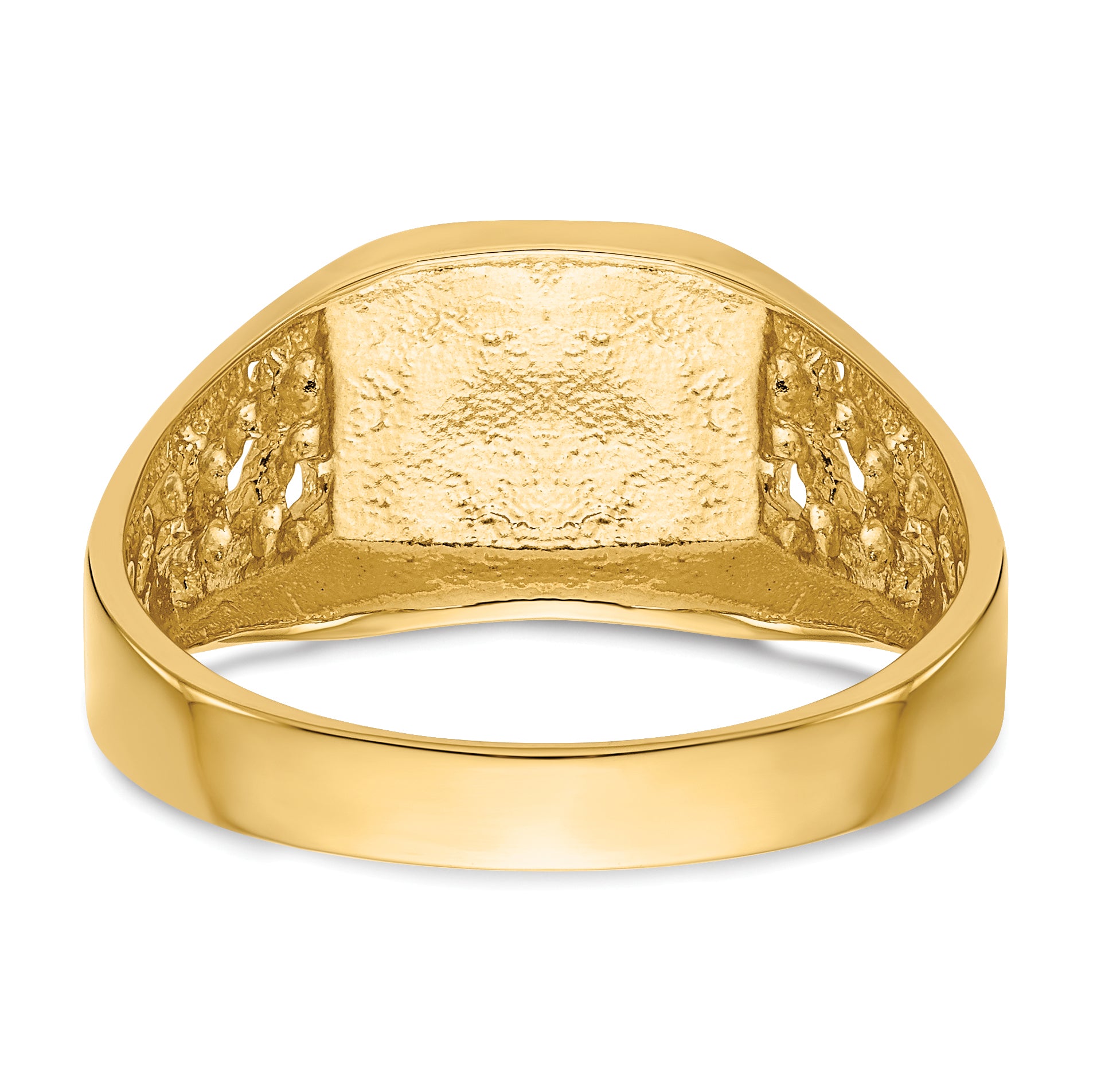 14k 10.5x9.0mm Open Back Mens Signet Ring C1528