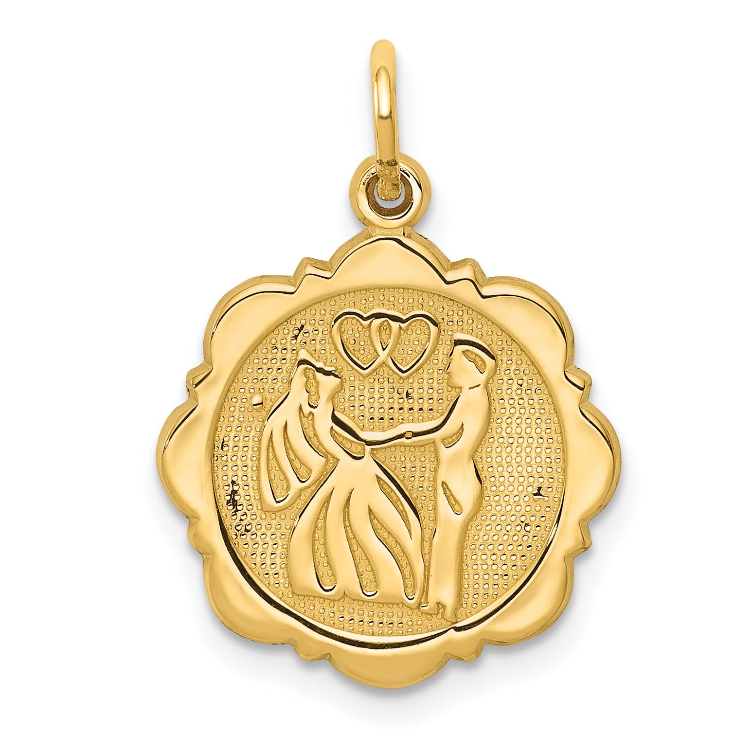 14k Bride and Groom Textured Back Charm C1674