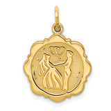 14k Bride and Groom Textured Back Charm C1674
