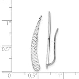 14k White Gold Polished Textured Pointed Ear Climber Earrings TL1035
