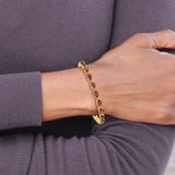 14k Complete 6x4mm Oval Amethyst 7 inch Bracelet BM4500