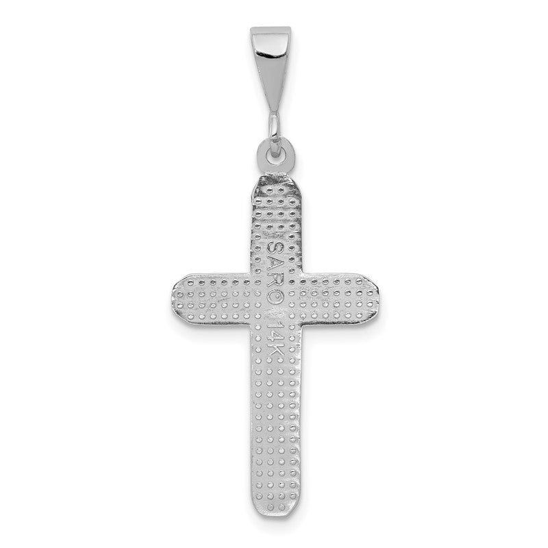 14k White Gold Celtic Knot Cross Charm CH111