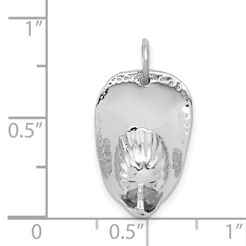 14k White Gold 3-D Large Firemans Helmet Charm A0412W