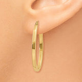 14k 2x30mm Polished Oval Tube Hoop Earrings TL240