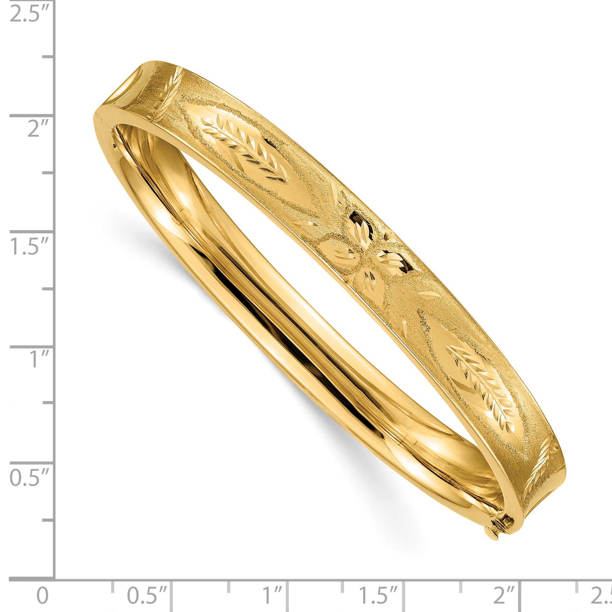 14k 5/16 Oversize Diamond-cut Concave 8.00mm Hinged Oval Bangle Bracelet CC5/16O