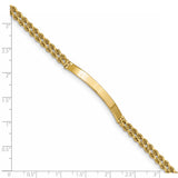 14k Polished Solid Chain/Solid Plate Two-Strand Rope 39.5x5mm Plate 7 inch ID Bracelet 018SD
