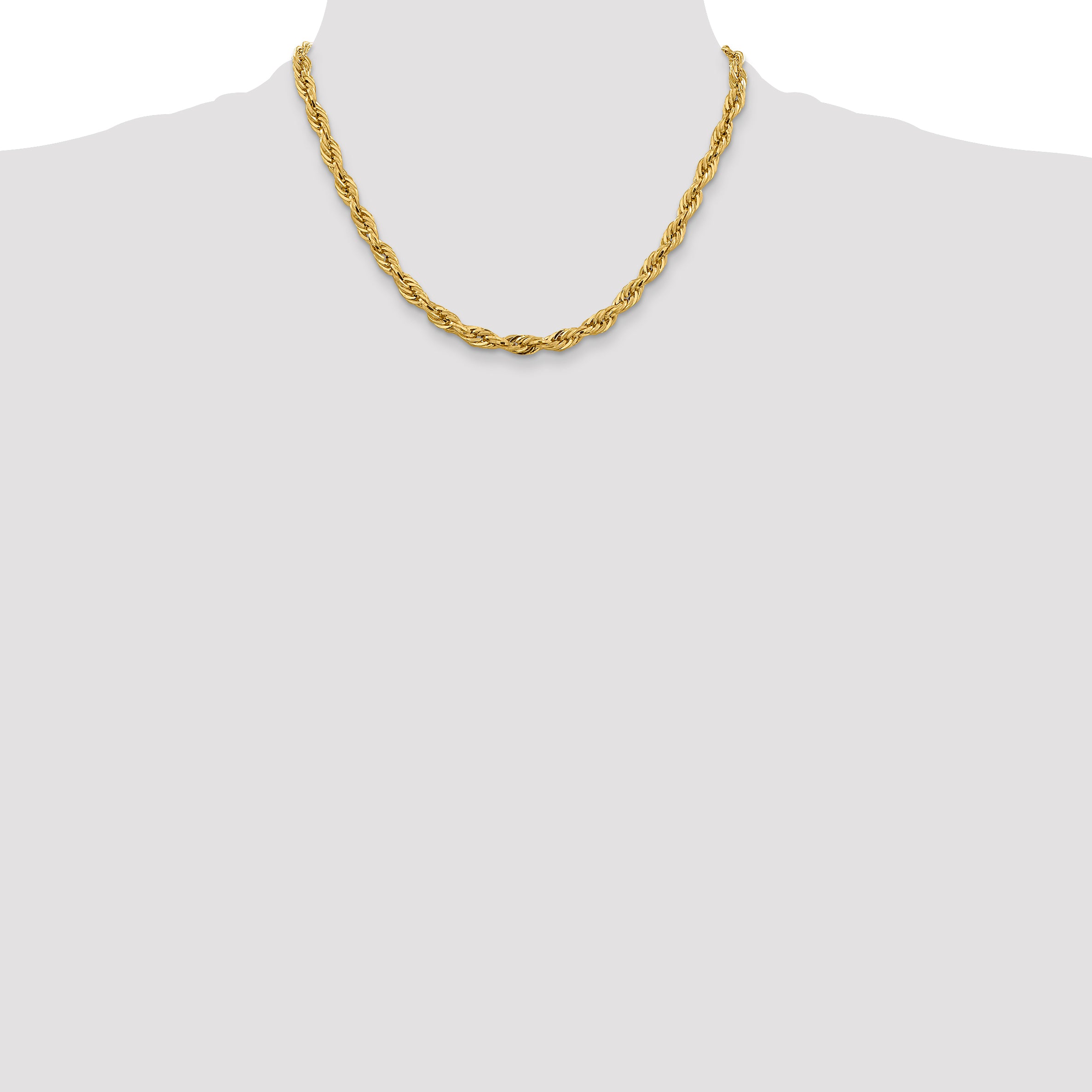 14K 26 inch 5.4mm Semi Solid Rope with Lobster Clasp Chain BC170