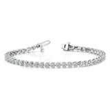 14k White Gold Complete 6.15 carat Round AA Diamond 3-prong 7 inch Tennis Bracelet X2841WAA