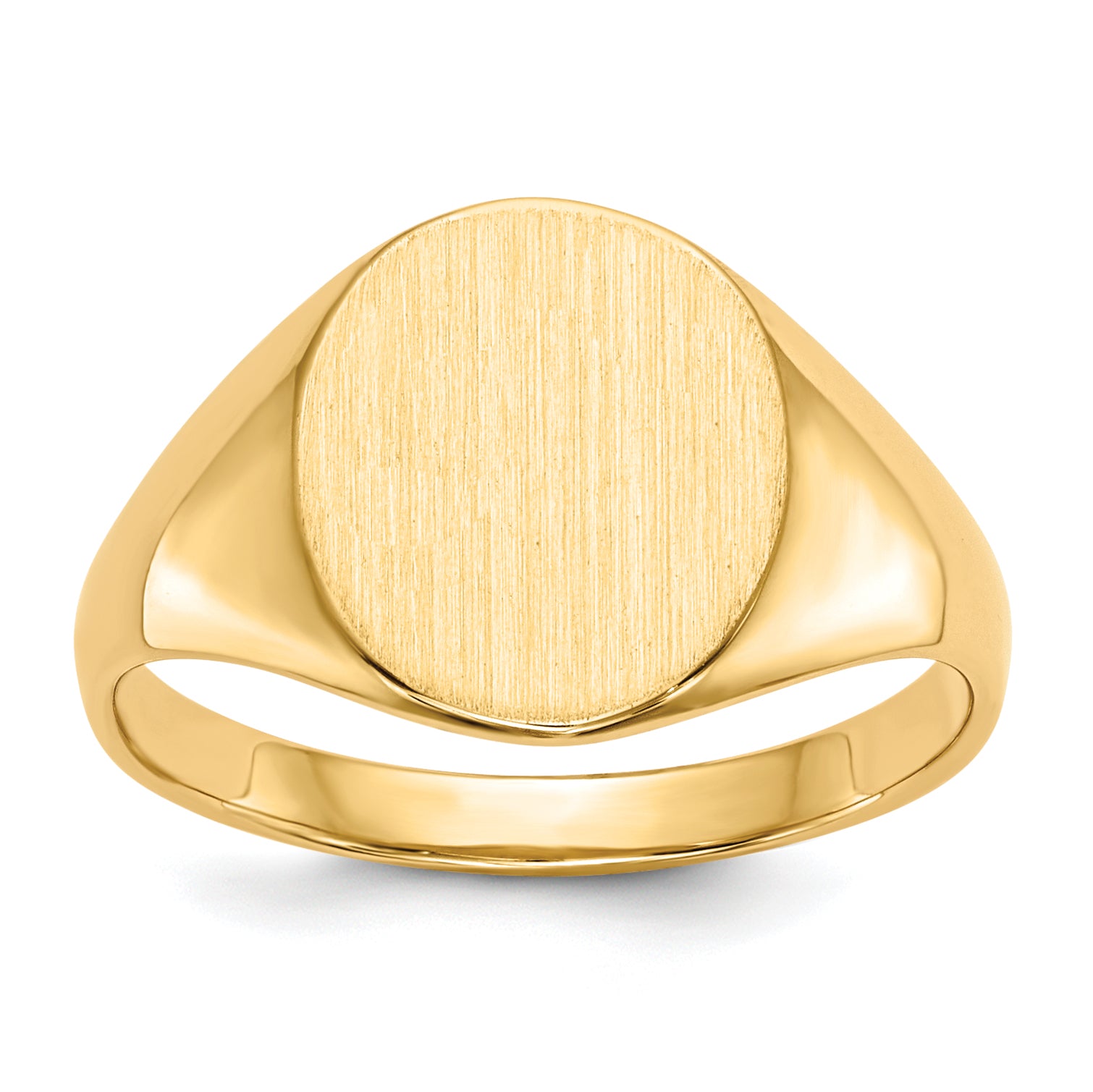 14k 9.5x11.0mm Oval Open Back Signet Ring RS113