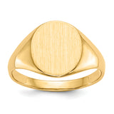 14k 9.5x11.0mm Oval Open Back Signet Ring RS113