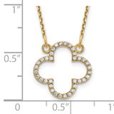 14k Polished 1/4 carat Diamond Quatrefoil Design 18 inch Necklace XP5050A