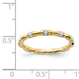 14k White Gold 3mm 1/5 carat Diamond Fancy Bamboo Band RM3722
