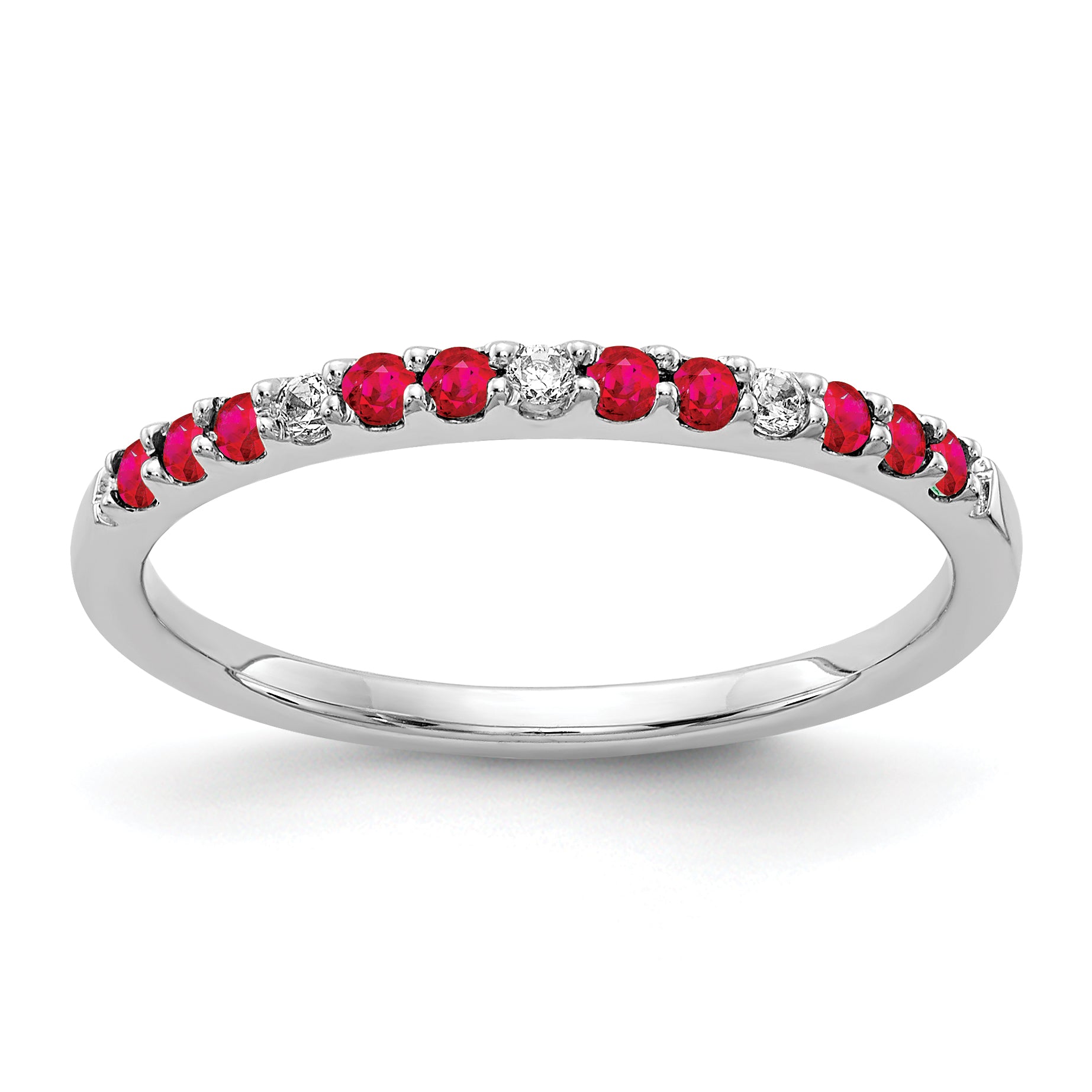 14k White Gold Diamond and Emerald Band RM5737