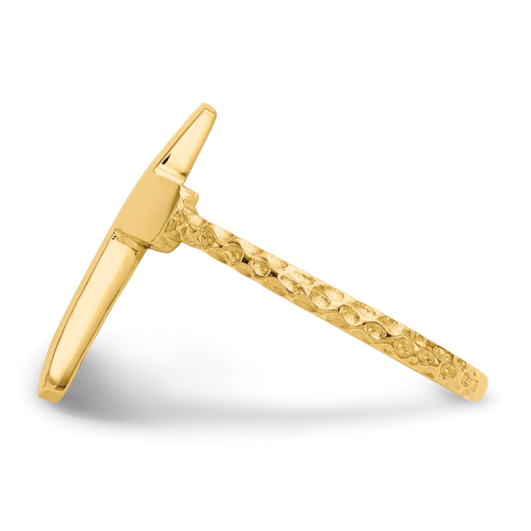 14k Polished and Textured Cross Ring K5740