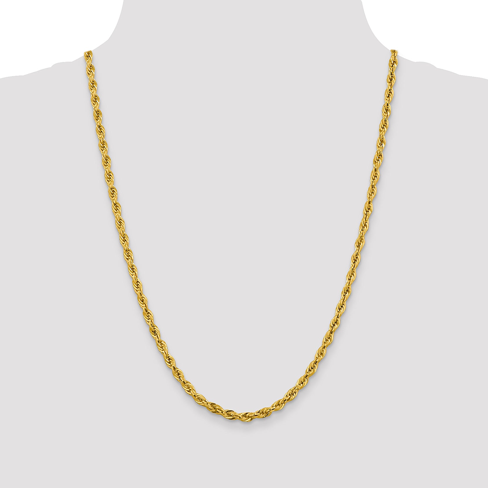 14K 26 inch 4.25mm Semi Solid Rope with Lobster Clasp Chain BC168