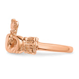 14k Rose Gold Polished Claddagh Ring K5933