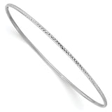 14k White Gold Polished Diamond-Cut 1.50mm Slip-on Round Bangle Bracelet DB546
