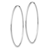 14k White Gold 1.2x40mm Polished Endless Tube Hoop Earrings TF794
